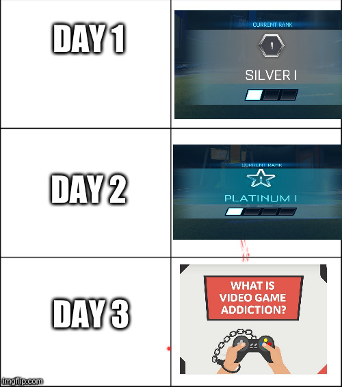 6 panel | DAY 1; DAY 2; DAY 3 | image tagged in 6 panel,RLSideSwipe | made w/ Imgflip meme maker