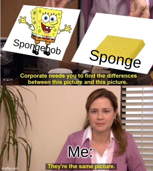 F a c t s | Spongebob; Sponge; Me: | image tagged in memes,they're the same picture,spongebob | made w/ Imgflip meme maker