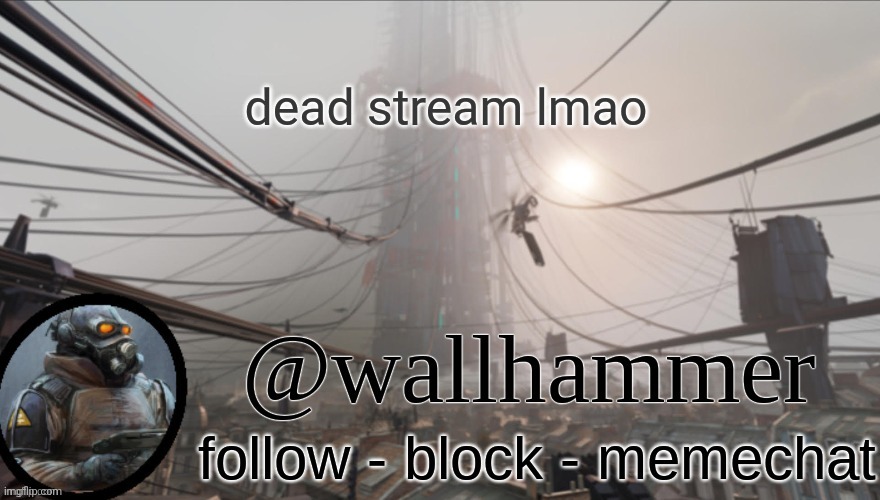Wallhammer temp (thanks Bluehonu) | dead stream lmao | image tagged in wallhammer temp thanks bluehonu | made w/ Imgflip meme maker