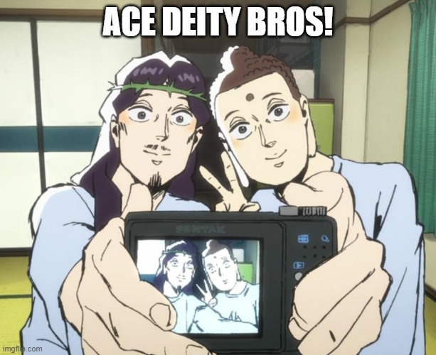 Ace godly bros! | ACE DEITY BROS! | image tagged in memes,deities,jesus christ,gautama buddha,lgbtq,ace | made w/ Imgflip meme maker
