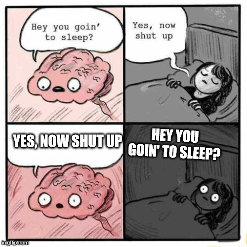 uh | HEY YOU GOIN' TO SLEEP? YES, NOW SHUT UP | image tagged in hey you going to sleep | made w/ Imgflip meme maker