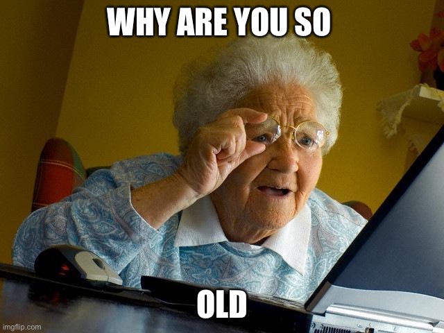 Lol | WHY ARE YOU SO; OLD | image tagged in memes,grandma finds the internet | made w/ Imgflip meme maker