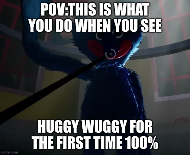 this is what you do when you see huggy wuggy for the first time 100% | POV:THIS IS WHAT YOU DO WHEN YOU SEE; HUGGY WUGGY FOR THE FIRST TIME 100% | image tagged in huggy wuggy slap meme,poppy playtime,huggywuggy,horror,games | made w/ Imgflip meme maker