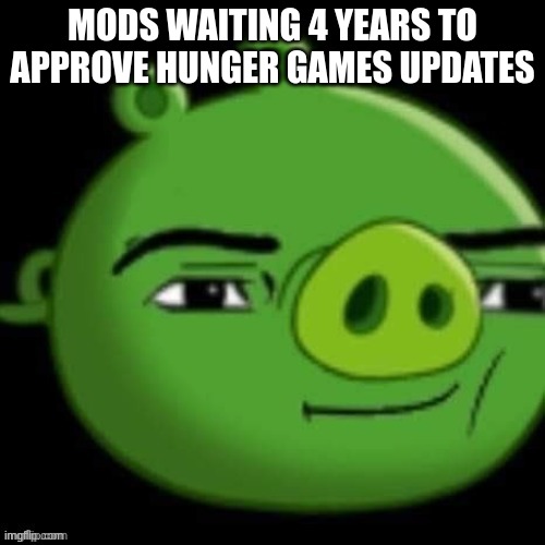 Bad Piggy | MODS WAITING 4 YEARS TO APPROVE HUNGER GAMES UPDATES | image tagged in bad piggy | made w/ Imgflip meme maker