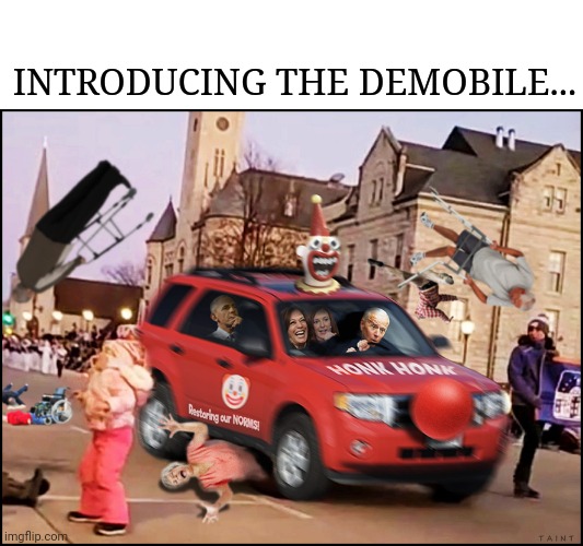 Introducing The Demobile | INTRODUCING THE DEMOBILE... | image tagged in killer,red,suv,lets go,brandon | made w/ Imgflip meme maker