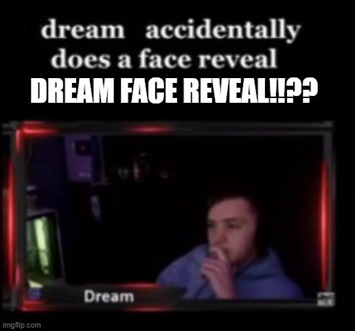 Dream Face Reveal!? |  DREAM FACE REVEAL!!?? | image tagged in dream,minecraft,dream smp | made w/ Imgflip meme maker