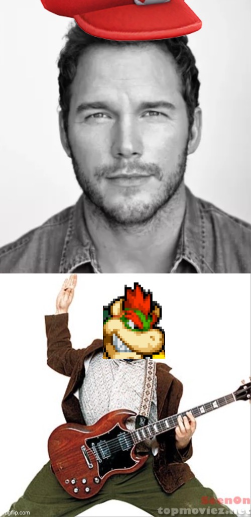 its a me a mario | image tagged in chris pratt mario,jack black | made w/ Imgflip meme maker