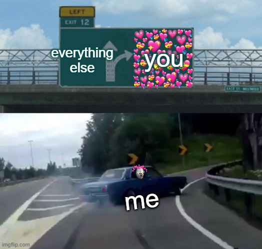 z o o m | everything else; you; me | image tagged in memes,left exit 12 off ramp,crusader,wholesome | made w/ Imgflip meme maker