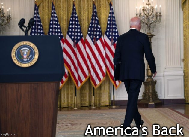 Sneak preview of his Presidential portrait | America's Back | image tagged in joe biden,maga | made w/ Imgflip meme maker