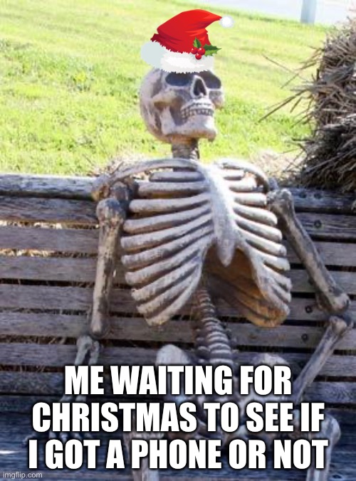 I mean, I’m not wrong | ME WAITING FOR CHRISTMAS TO SEE IF I GOT A PHONE OR NOT | image tagged in memes,waiting skeleton,lol,christmas,funny,upvote begging | made w/ Imgflip meme maker
