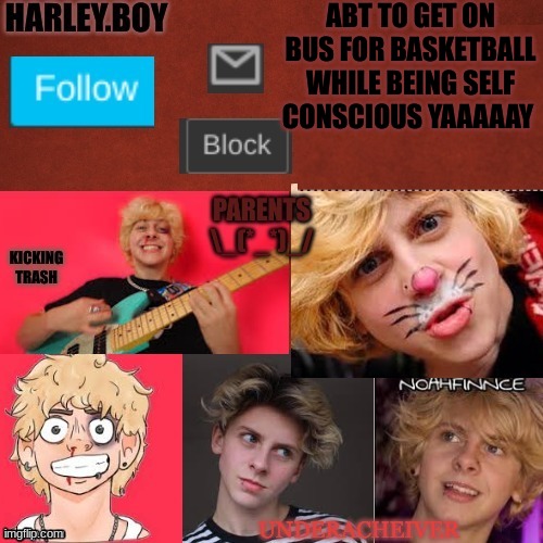harley 3.0 | ABT TO GET ON BUS FOR BASKETBALL WHILE BEING SELF CONSCIOUS YAAAAAY | image tagged in harley 3 0 | made w/ Imgflip meme maker
