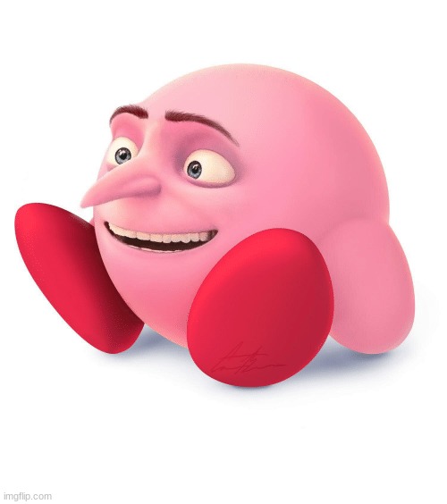 i call this one gru kirby | image tagged in gru kirby,new template | made w/ Imgflip meme maker