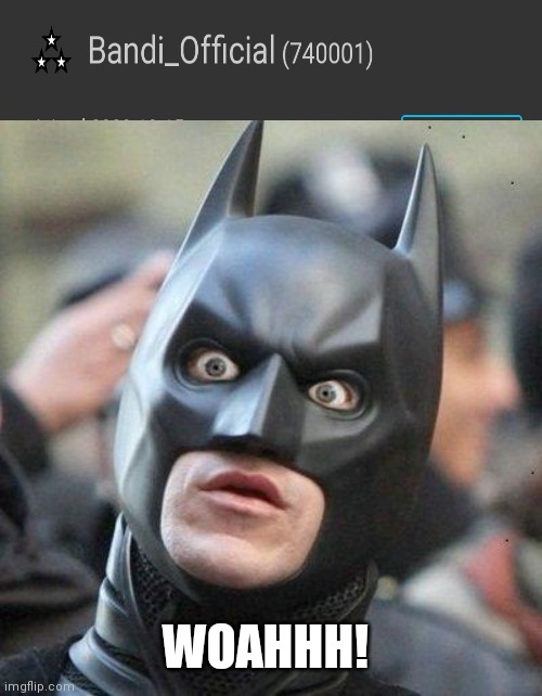 New Icon! | WOAHHH! | image tagged in shocked batman,icon | made w/ Imgflip meme maker