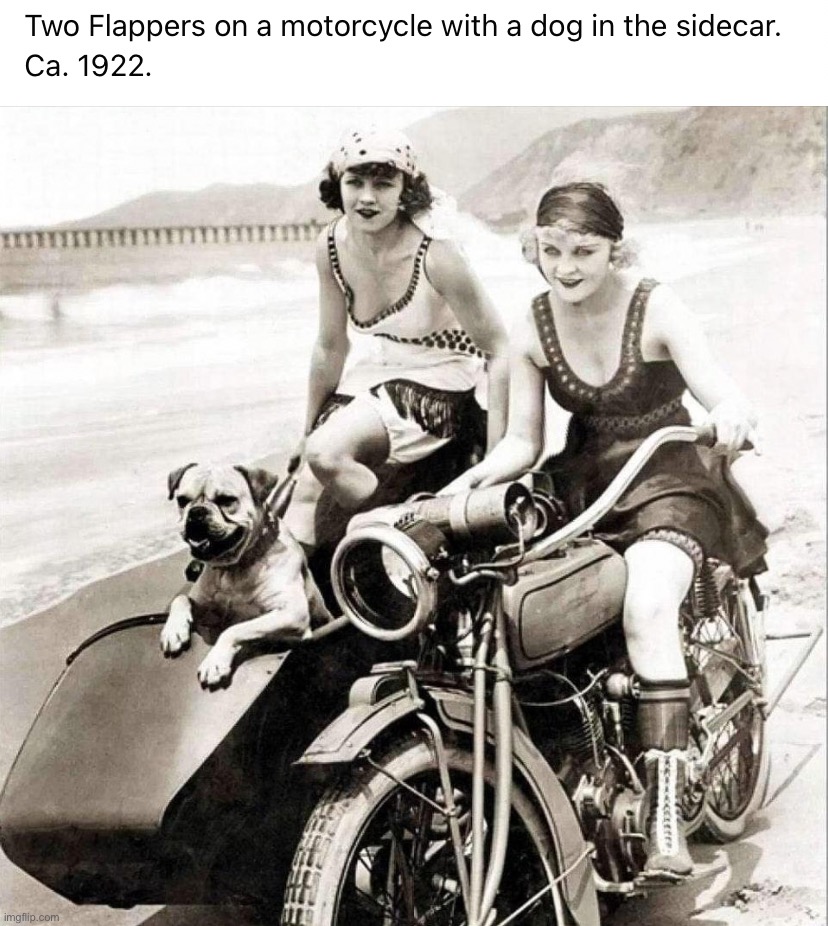 Two flappers on a motorcycle | image tagged in two flappers on a motorcycle | made w/ Imgflip meme maker