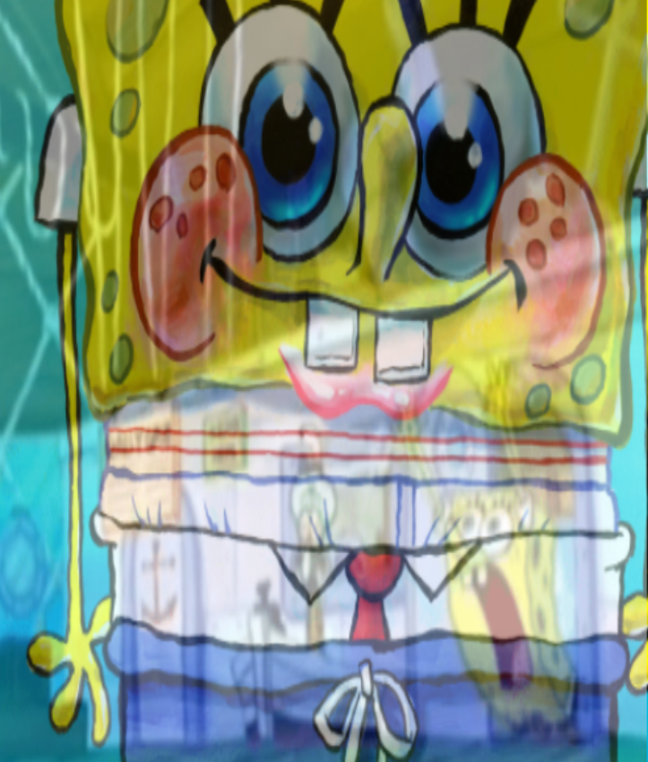 spongebob hiding inner pain Blank Meme Template