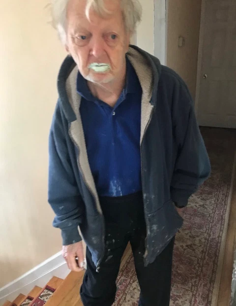 High Quality Gramps eating paint Blank Meme Template