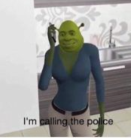 Girl Shrek "I'm calling the police" Blank Meme Template