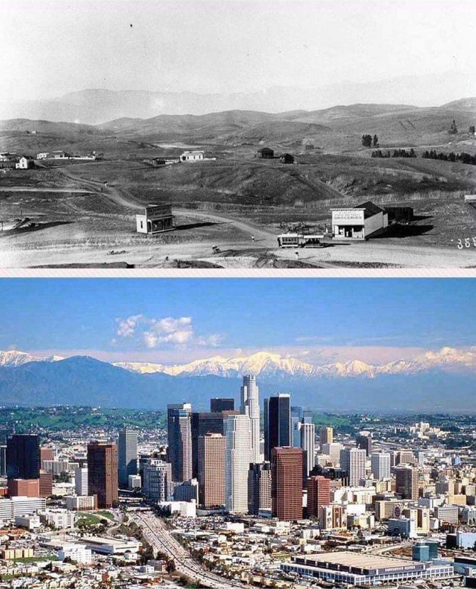High Quality Los Angeles then and now Blank Meme Template