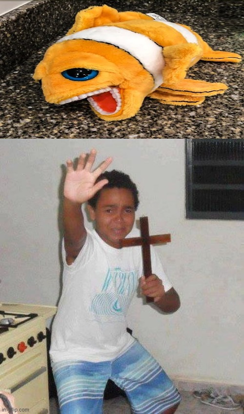kid with cross | image tagged in kid with cross,memes,design fails,finding nemo | made w/ Imgflip meme maker