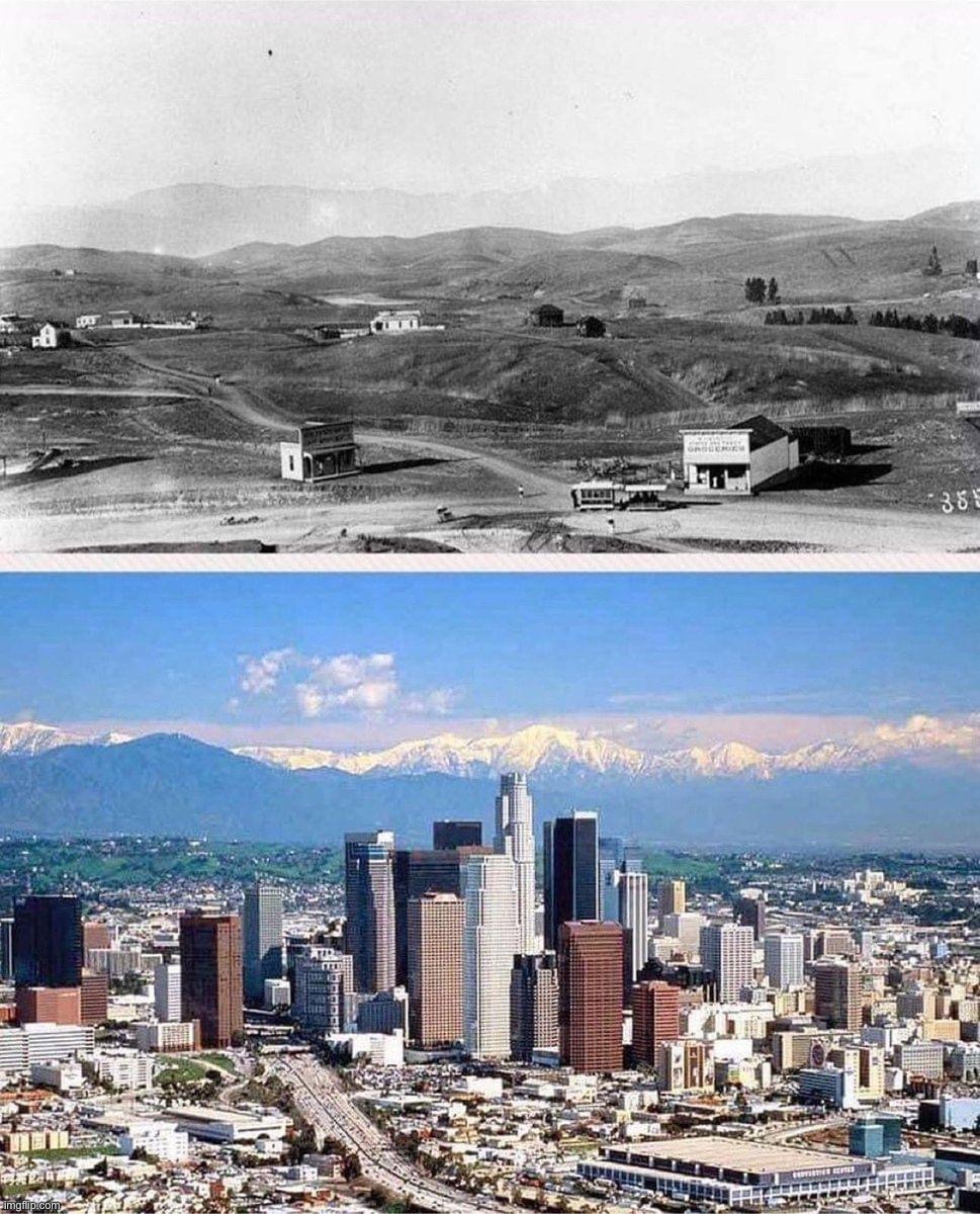 . | image tagged in los angeles then and now | made w/ Imgflip meme maker