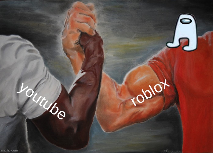 insert title here: | roblox; youtube | image tagged in memes,epic handshake | made w/ Imgflip meme maker