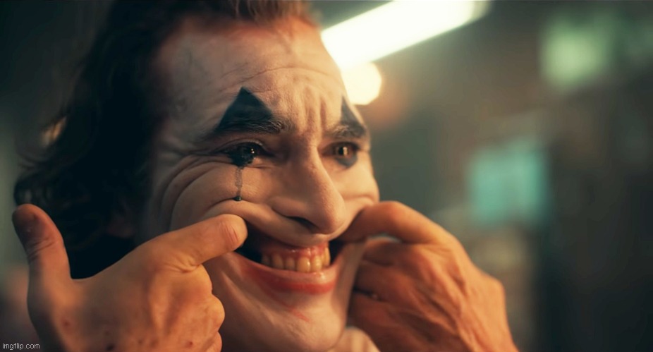 Joker forced smile | image tagged in joker forced smile | made w/ Imgflip meme maker