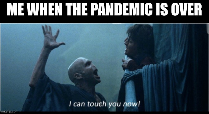 I can touch you now | ME WHEN THE PANDEMIC IS OVER | image tagged in i can touch you now | made w/ Imgflip meme maker