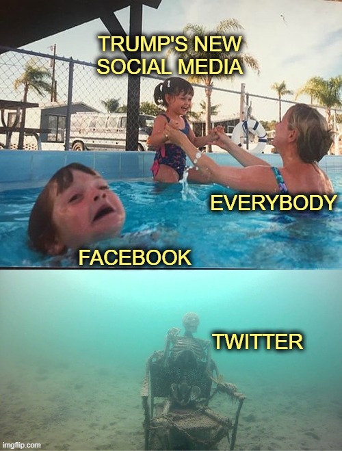 Trump will make BILLIONS in 2022 with social media. | image tagged in trump,facebook,twitter | made w/ Imgflip meme maker