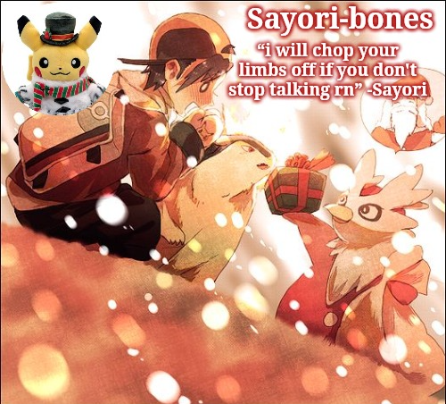 Sayori's Christmas Temp but it's Heart Gold Blank Meme Template