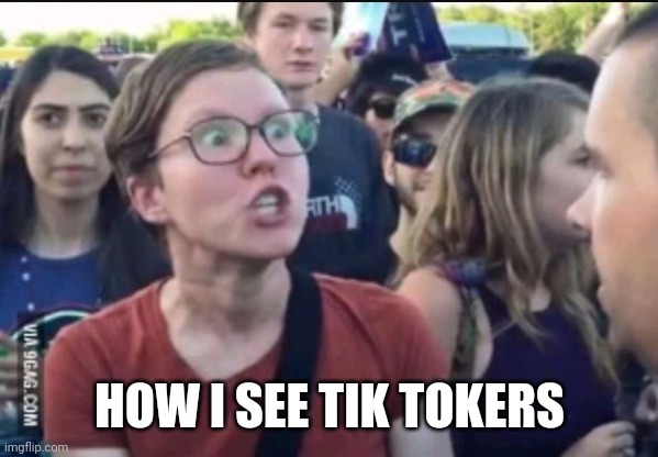 Femenist stereotype | HOW I SEE TIK TOKERS | image tagged in femenist stereotype | made w/ Imgflip meme maker