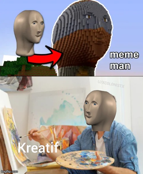 Meme Man in Minecraft | image tagged in kreatif,minecraft,meme man | made w/ Imgflip meme maker