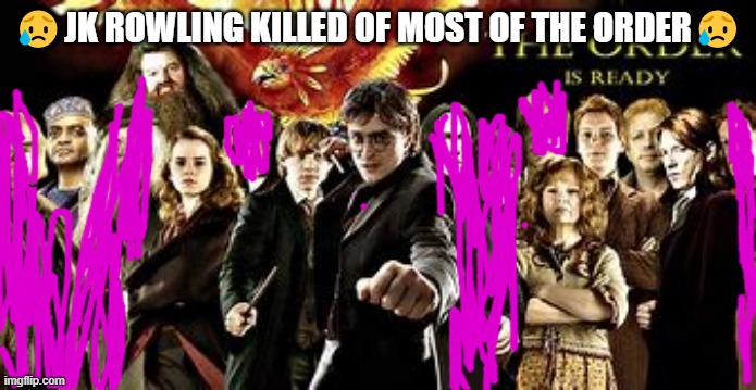 order of the pheonix | 😥JK ROWLING KILLED OF MOST OF THE ORDER😥 | image tagged in order of the pheonix | made w/ Imgflip meme maker