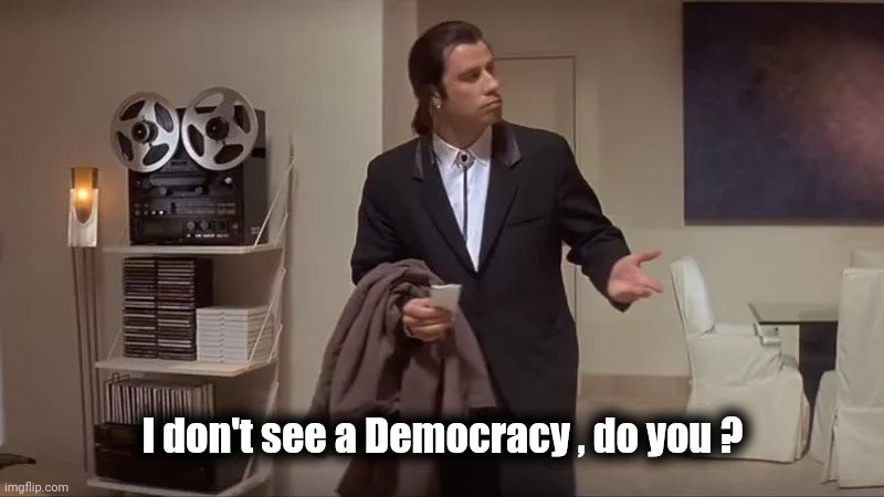 Confused man | I don't see a Democracy , do you ? | image tagged in confused man | made w/ Imgflip meme maker