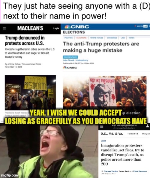Leftist activists in 2017 threatened to attempt what “Trump supporters” did in 2020. Unlike 2021, there was proper security. | image tagged in liberal hypocrisy,liberal logic,joe biden,donald trump,election 2016,election 2020 | made w/ Imgflip meme maker