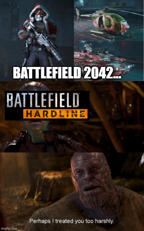 Battlefield 2042 vs Hardline | BATTLEFIELD 2042... | image tagged in gaming | made w/ Imgflip meme maker