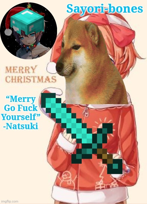 Temp vandalism | image tagged in sayori's christmas temp | made w/ Imgflip meme maker