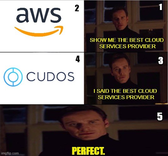 1; 2; SHOW ME THE BEST CLOUD 
SERVICES PROVIDER; 4; 3; I SAID THE BEST CLOUD
 SERVICES PROVIDER; 5; PERFECT. | made w/ Imgflip meme maker