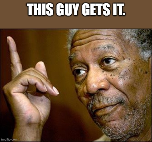 This Morgan Freeman | THIS GUY GETS IT. | image tagged in this morgan freeman | made w/ Imgflip meme maker