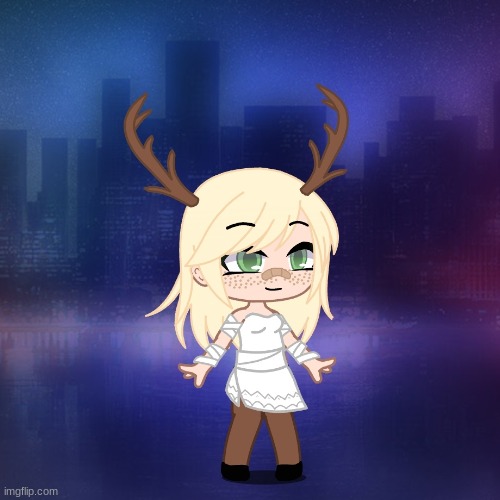 Meet Olympia, she is a deer woman. She is married to William | image tagged in gacha club | made w/ Imgflip meme maker