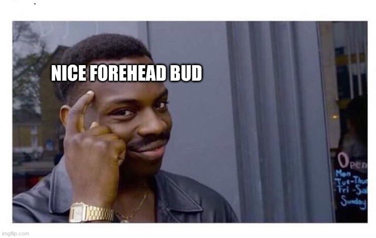 Forehead  | NICE FOREHEAD BUD | image tagged in forehead | made w/ Imgflip meme maker