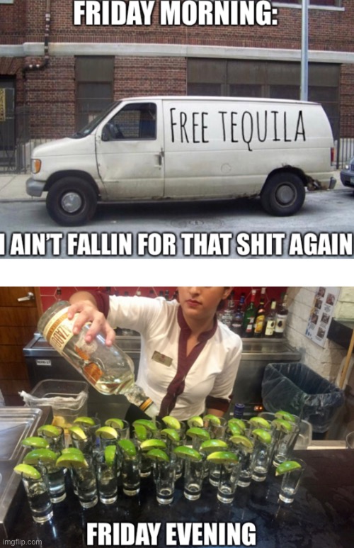 Friday nite…anything goes! | image tagged in tequila,friday,party | made w/ Imgflip meme maker