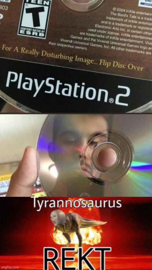 get rekt by a ps2 game | image tagged in tyrannosaurus rekt,get rekt,roasted,gaming | made w/ Imgflip meme maker