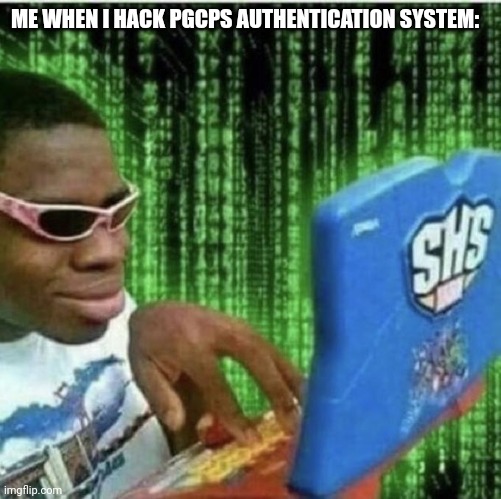 Ryan Beckford | ME WHEN I HACK PGCPS AUTHENTICATION SYSTEM: | image tagged in ryan beckford | made w/ Imgflip meme maker