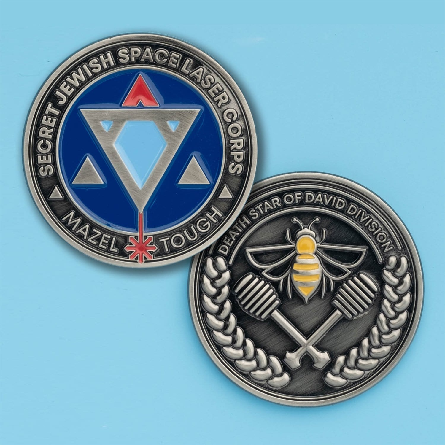 High Quality Jewish Space Laser Corps Challenge Coin Blank Meme Template