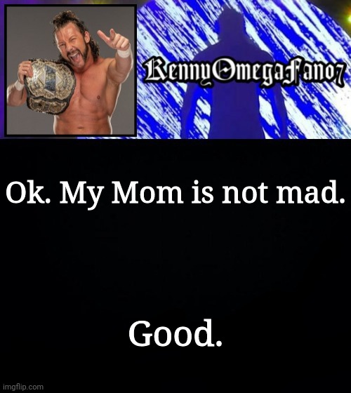 Ok. My Mom is not mad. Good. | image tagged in kennyomegafan07 temp | made w/ Imgflip meme maker