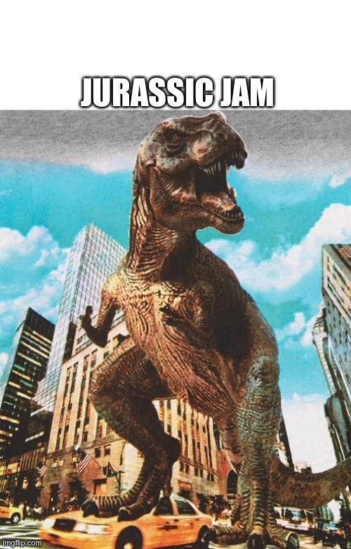 Jurassic traffic jam | JURASSIC JAM | image tagged in traffic jam,jurassic world,dinosaur | made w/ Imgflip meme maker