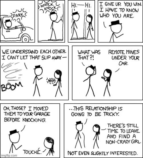Non-Crazy Girl | image tagged in xkcd,comics/cartoons,comics | made w/ Imgflip meme maker