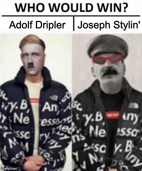 Who would win? | Joseph Stylin'; Adolf Dripler | image tagged in memes,who would win,unfunny | made w/ Imgflip meme maker