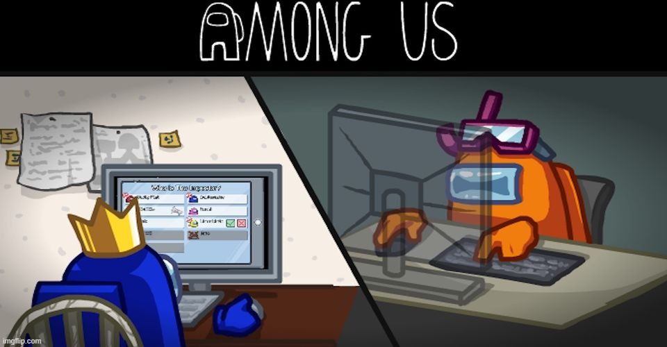 how many of you play among us on pc 3:) | image tagged in among us | made w/ Imgflip meme maker