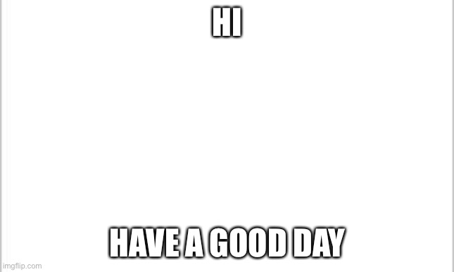 white background | HI; HAVE A GOOD DAY | image tagged in white background | made w/ Imgflip meme maker